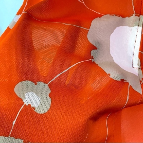 Vintage Top & Maxi Skirt 60s 2 Piece Set Orange Floral Psychedelic Print S / M - Picture 8 of 11